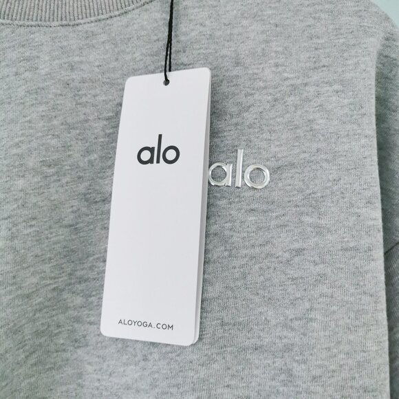 Alo Yoga Accolade Crew Neck Pullover Athletic Heather Grey Size M NWT - Picture 4 of 5
